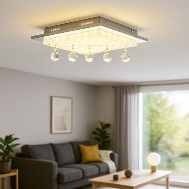 LED ceiling light with elegant crystals