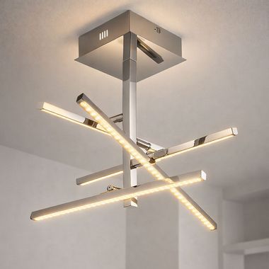 LED ceiling lamp, chrome, adjustable, L 51 cm