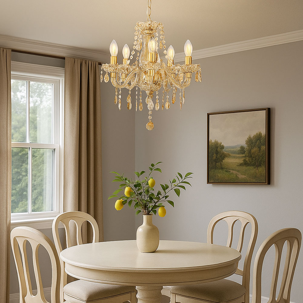 MRHYSWD Kroonluchter, goud 8 lampen vintage modern voor woonkamer slaapkamer keuken hal industriële plafondlamp met E14-fitting, zonder lamp