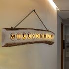 Türschild Willkommen Holz Dekoschild Haustür Schriftzug
