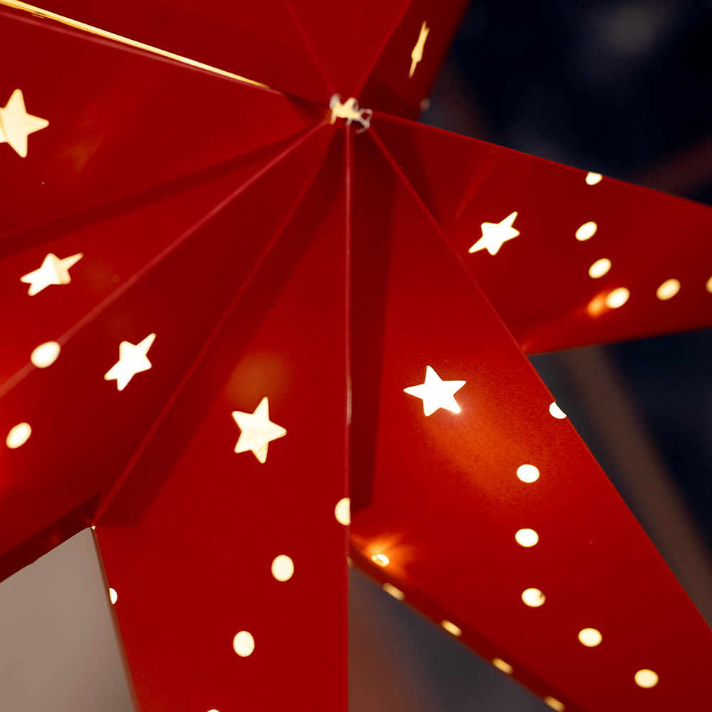 LED Weihnachtsstern, Papier rot, 70 cm REDSTAR | ETC Shop