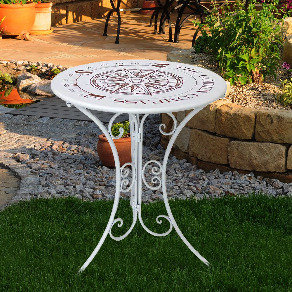 Produktbild von SerlaDUR Tischplatte Rund – 80 Cm Ø, Weiß, Wetterfest & Kratzfest, Gastroqualität Für Garten & Terrasse
