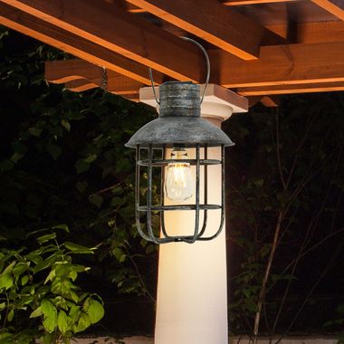 LED Solar Hängeleuchte antik schwarz, THADDEUS