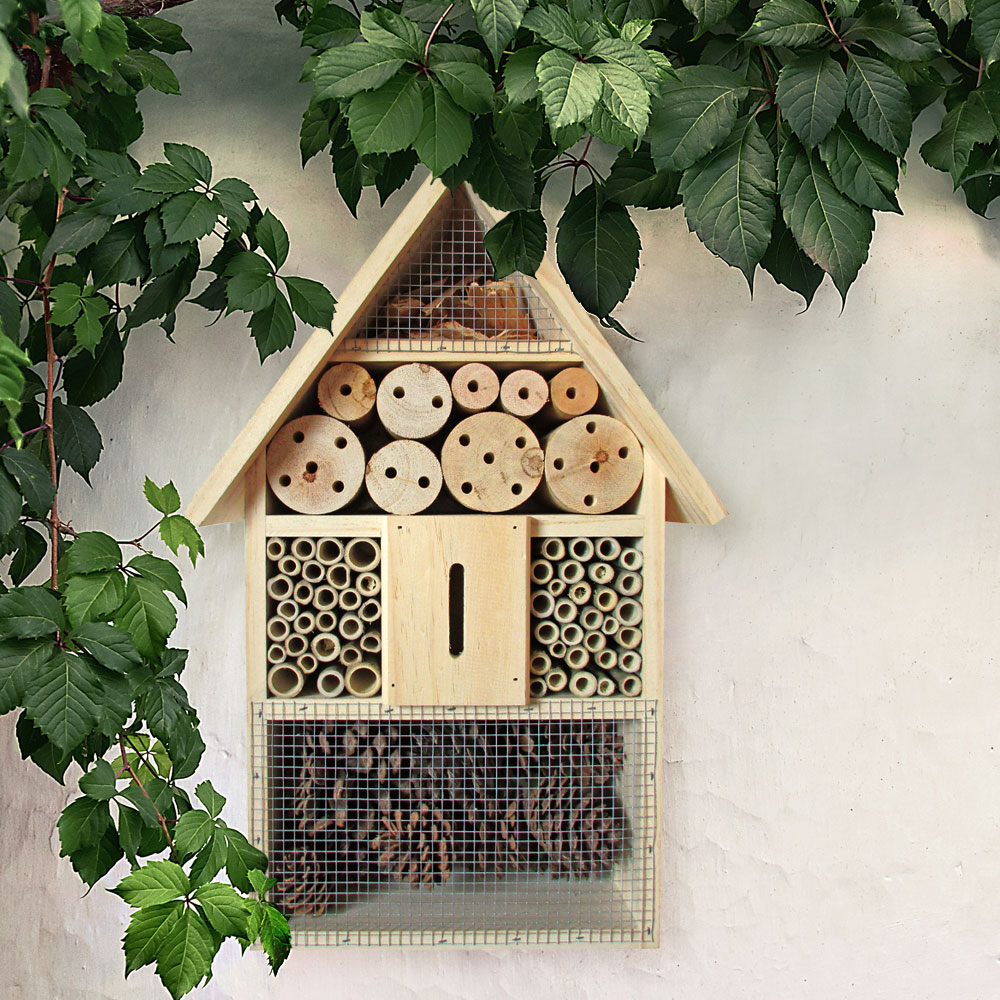 Insektenhotel, Kiefer, Bambus, Pinie, H 48 cm | ETC Shop