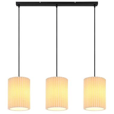 Lampe à suspension, métal, textile naturel, L 85 cm