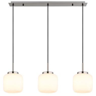 Pendant lamp, metal, glass, 3-bulb