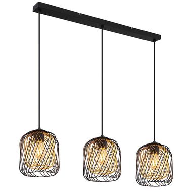 Lampe à suspension noir doré, H 150 cm