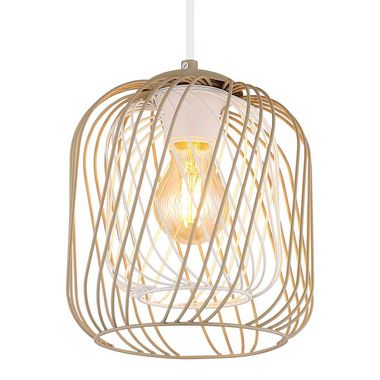 Lampada a sospensione a LED, metallo bianco sabbia, H 150 cm