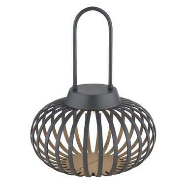 Lampada da tavolo a LED, metallo antracite, batteria, H 25,5 cm