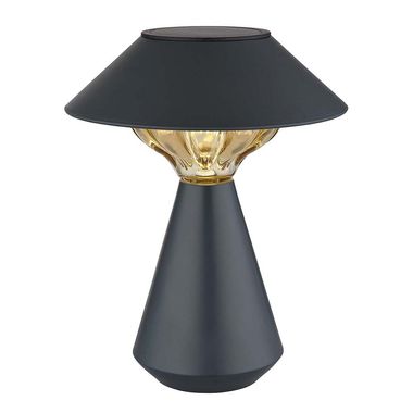 Lampe de table solaire LED, métal anthracite, H 23 cm