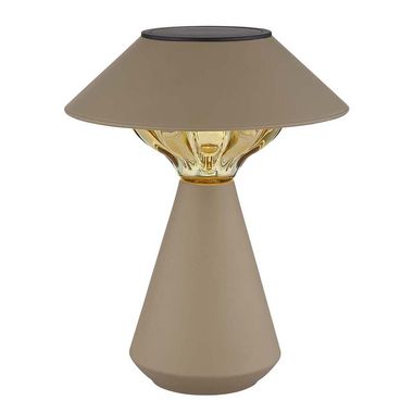 Lampada da tavolo solare a LED, metallo color sabbia, H 23 cm