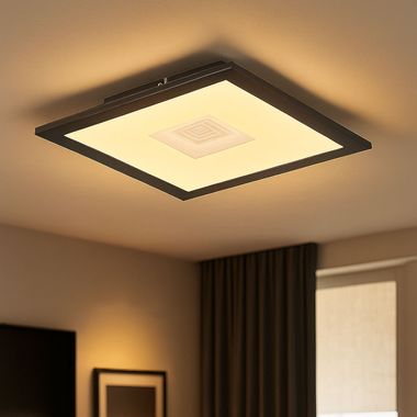 LED Deckenleuchte, Aluminium, rauchfarben, 3D Effekt, L 30 cm