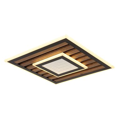 Plafoniera LED, luce in legno, nero, L 40 cm