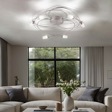 LED Deckenleuchte, Metall, silber, Simply Dim, D 60 cm