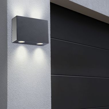 Applique murale LED, Up & Down, aluminium gris foncé, L 11,5 cm