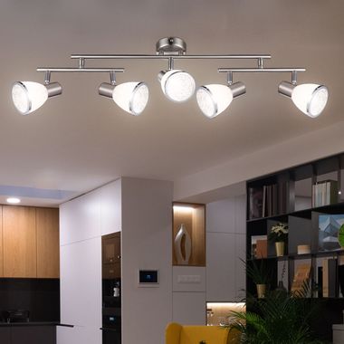Faretto LED da soffitto con sfere in acrilico e anello cromato RACHEL