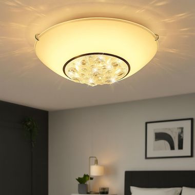 LED Deckenleuchte, Glas, Kristall 30 cm