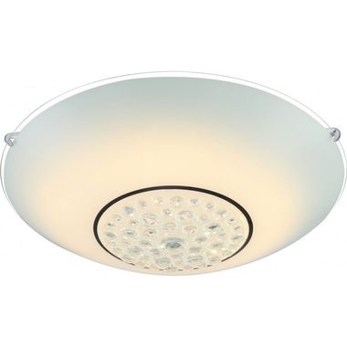 LED ceiling light, metal, chrome, glass, opal, crystals