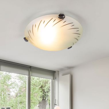 Plafonnier, verre, blanc opale, rond, 25 cm, TESSA I