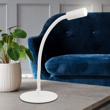 Lampe à poser LED, blanche, orientable, H 44,3 cm