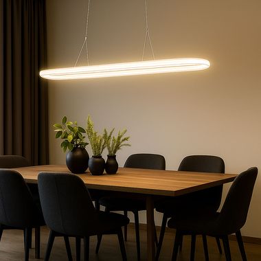 Suspension LED, acrylique chromé transparent, L 80 cm