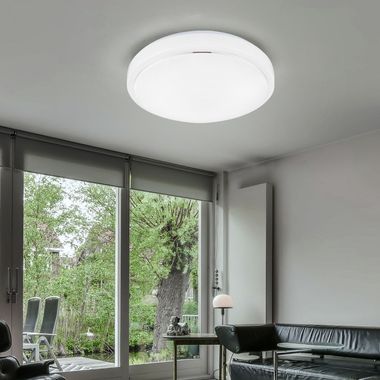 LED ceiling light, dimmable, aluminum white, D 38 cm