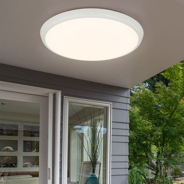 Plafonnier LED, opale, blanc, IP65