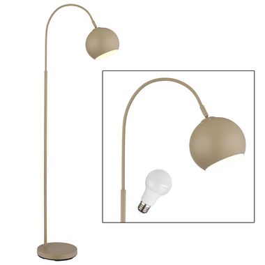 Lampe LED à arc, métal, sable, H 150cm