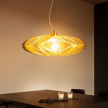 Hanglamp, metaal, chroom, zijde, H 150 cm