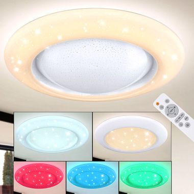 RGB LED ceiling lamp, dimmable, remote control, 51 cm, MARINO