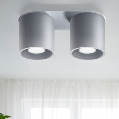 Ceiling spotlight, aluminum gray, L 26 cm