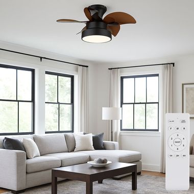 Ventilateur de plafond LED, télécommande, marche avant/arrière, D 58 cm