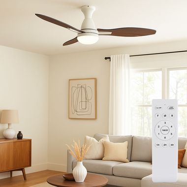 Ventilatore da soffitto a LED, dimmerabile, telecomando, avanti/indietro, P 107 cm