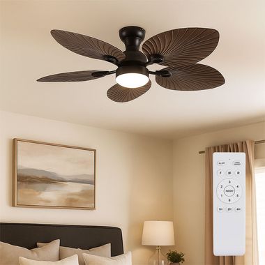 LED Deckenventilator, dimmbar, Fernbedienung, Vor-Rücklauf, D 107 cm