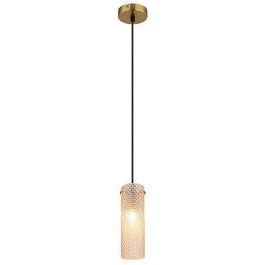 Lampa wisząca, kolor złoty, szkło bursztynowe, wys. 120 cm