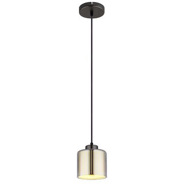 Lampa wisząca, chrom czarny, szkło chromowane, wys. 120 cm