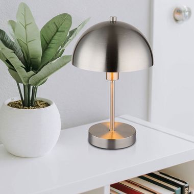 Lampada da tavolo, fungo, argento, H 31 cm