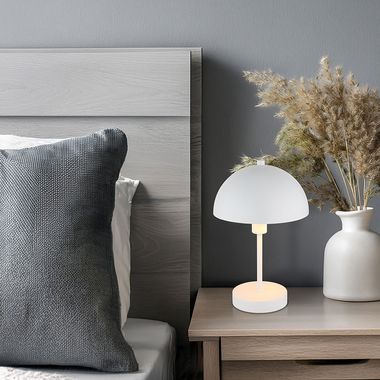 Table lamp, mushroom, white, H 31 cm