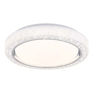 LED Deckenleuchte, Chromring, weiß opal, CCT