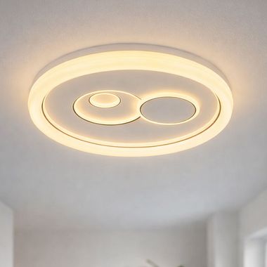 LED plafondlamp, wit, opaal acryl, CCT, D 49 cm