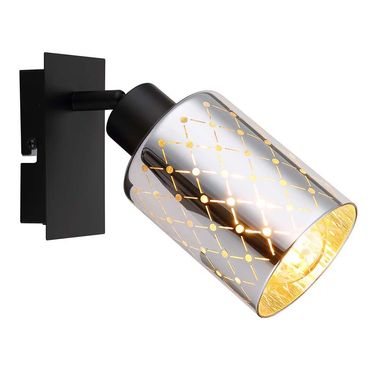 Kinkiet, szkło chromowane, ruchomy reflektor, wys. 16,5 cm