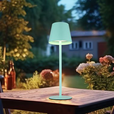 LED table lamp, mint, battery, CCT, touch dimmer, bottle top