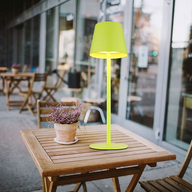 LED Tischleuchte, grün, Akku, CCT, Touchdimmer, Flaschenaufsatz