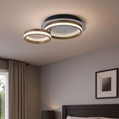 Plafonnier LED, aluminium, mémoire, L 47,2 cm