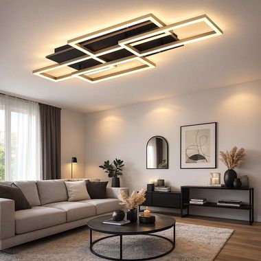 LED Deckenleuchte, anthrazit, Fernbedienung, CCT, L 87,5 cm