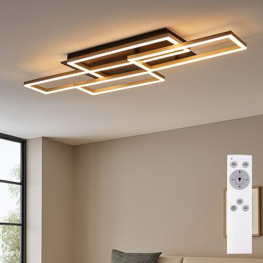 Lampa sufitowa LED, antracyt, zdalne sterowanie, CCT, L 87,5 cm