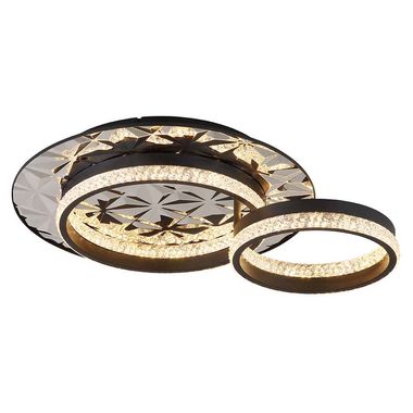 Lampa sufitowa LED, aluminium, chrom, optyka kryształowa, dł. 50,5 cm