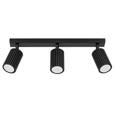 Ceiling light, metal, black, 3-bulb, L 45 cm