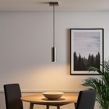 Suspension, métal, nickel mat, GU10, H 150 cm