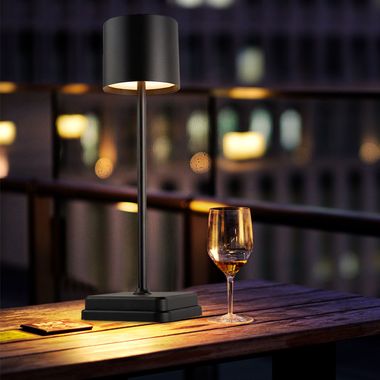 Lampe de table LED tactile noire H 39,2 cm